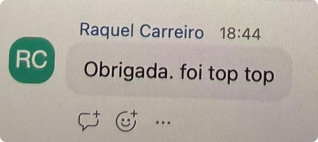 Mensagem no chat do Zoom: obrigada, foi top top